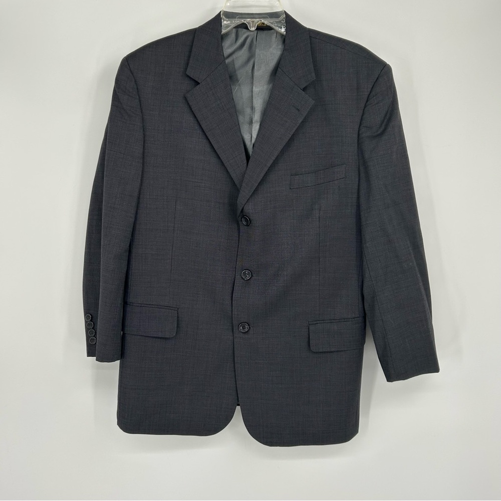 Montefino Uomo Super 120's Wool Gray 3 button blazer suit‎ jacket 38S
